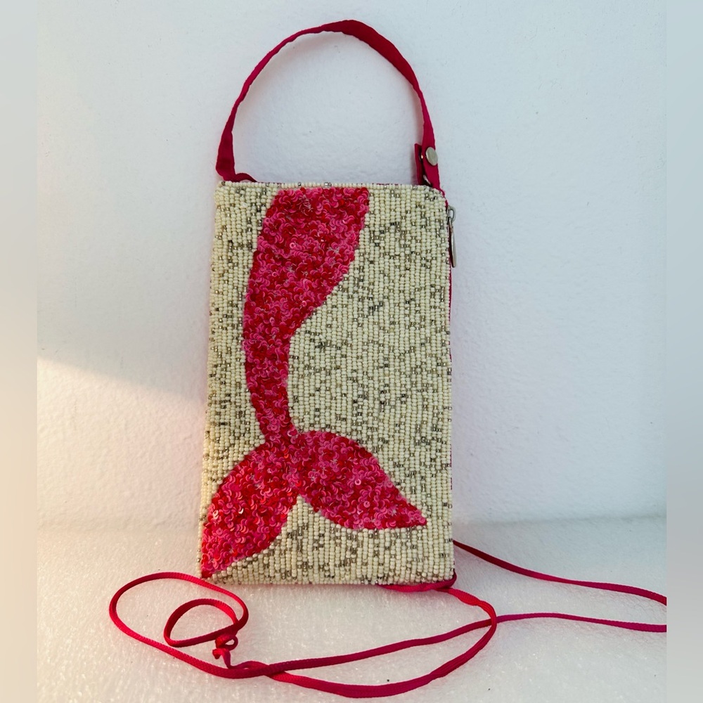 NWOT Bamboo Trading Company Cell Phone or Club Bag, Mermaid Tail Fuchsia